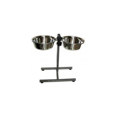 Comedouro Duplo com Base Regulável - 2x4.7L