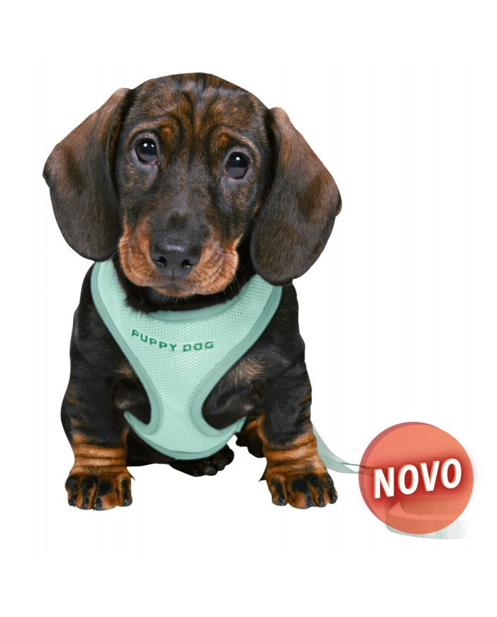 PEITORAL COM TRELA SOFT PARA CACHORRO JUNIOR (MENTA)