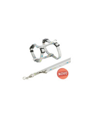 PEITORAL COM TRELA PARA CACHORRO JUNIOR (CINZA CLARO)