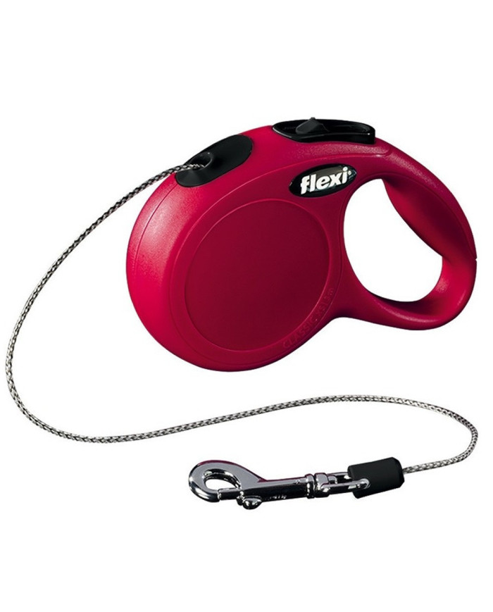 Trela Extensível em Fio New Classic Vermelha M 5m