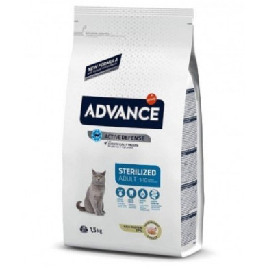 Ração Seca Advance Adult Sterilised Turkey & Barley Cat 1,5Kg