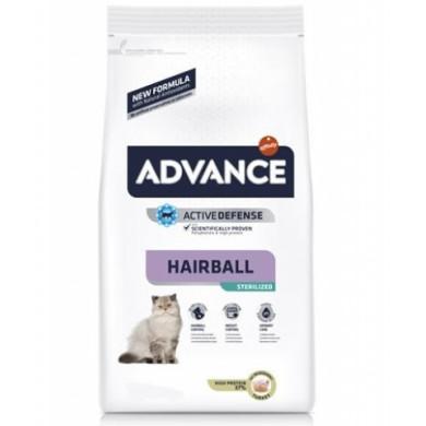 Ração Seca Advance Sterilised Hairball Turkey & Barley Cat 10Kg