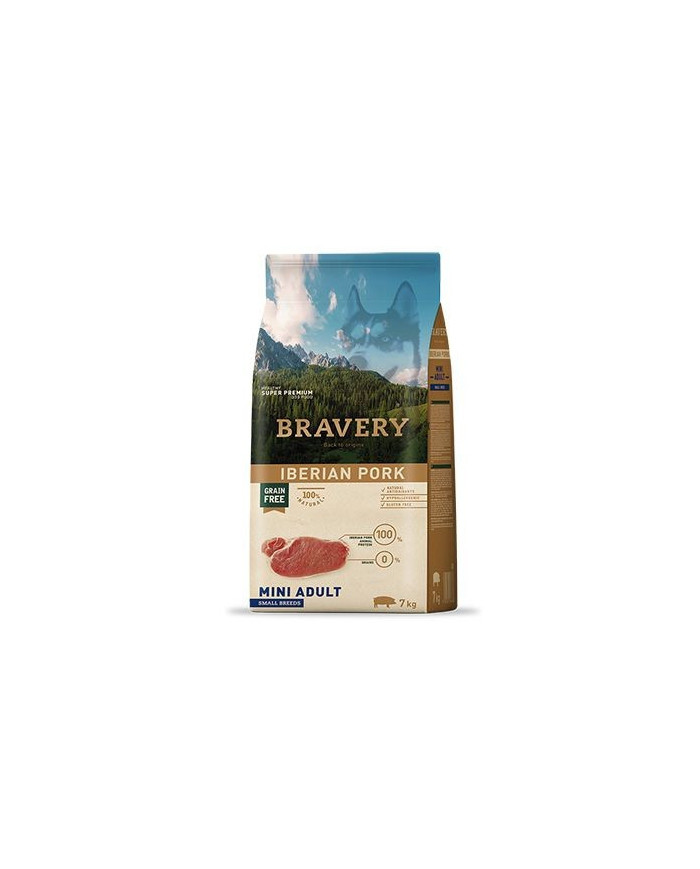 BRAVERY Cão Adulto Raça Pequena Porco Ibérico 2Kgs