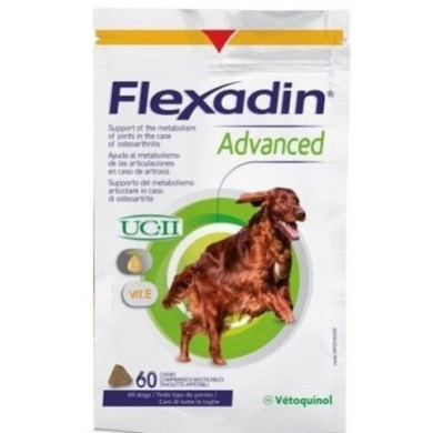 Flexadin Advanced 60 comprimidos mastigáveis articulações artroses cão