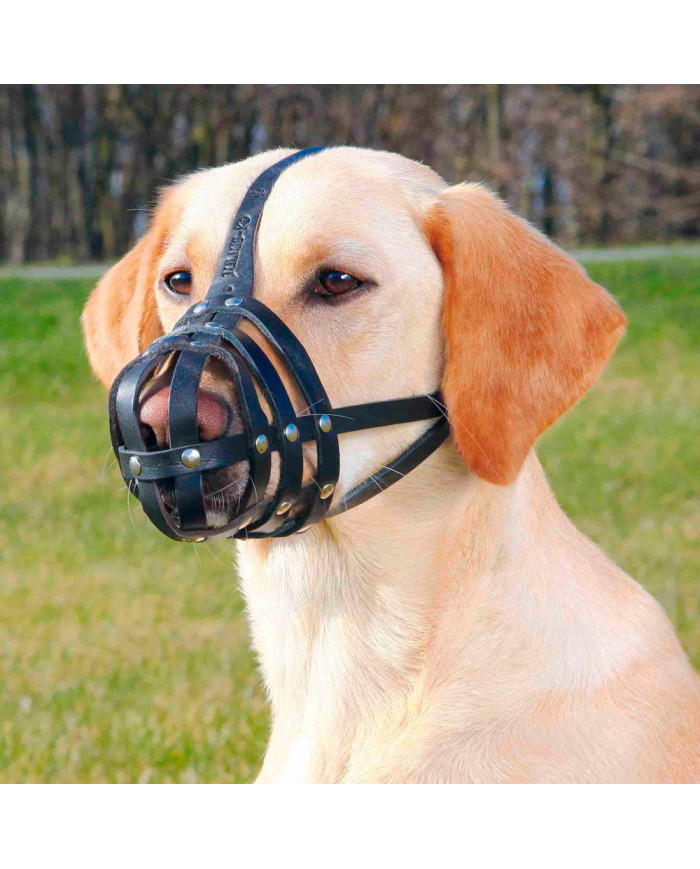 Açaime em Pele "JULIUS K-9" (Preto) - Tamanho L-XL