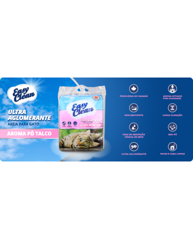 Areia de Gato Easy Clean Talco 7kg