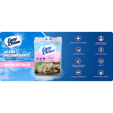 Areia de Gato Easy Clean Talco 7kg