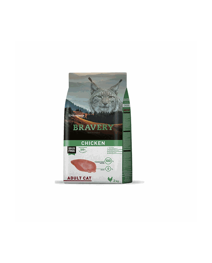BRAVERY CHICKEN Gato adulto 7KG (GRAIN FREE)