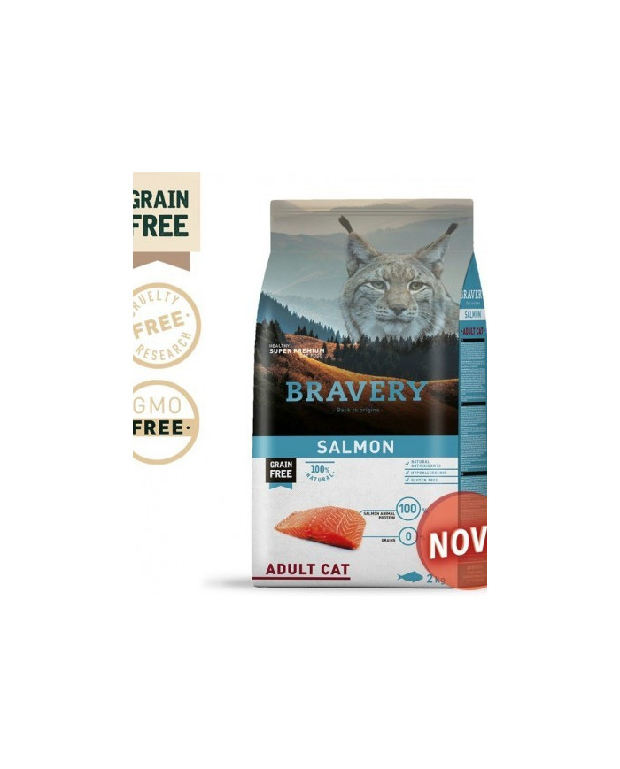 BRAVERY SALMON ADULT CAT (GRAIN FREE)  7kgs