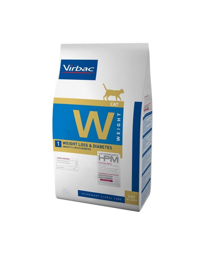Ração Seca Virbac Vet Hpm Adult Diets W1 Weight Loss & Diabetes Cat 7Kg