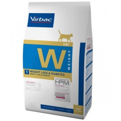 Ração Seca Virbac Vet Hpm Adult Diets W1 Weight Loss & Diabetes Cat 3Kg