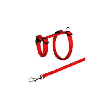 Trela + peitoral ajust. p/coelho e porquinho da india