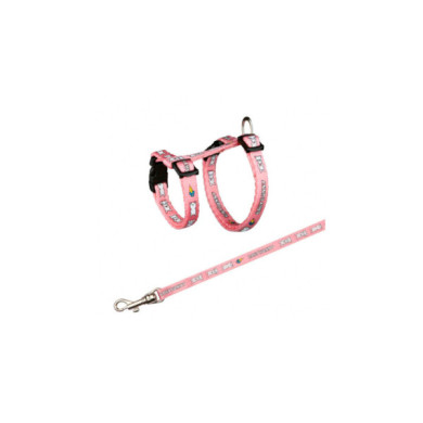 Trela + peitoral ajust. p/coelho pequeno