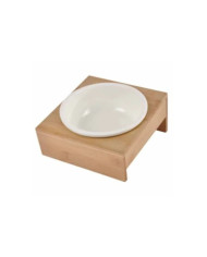 Comedouro de bambu e cerâmica simples 20cm