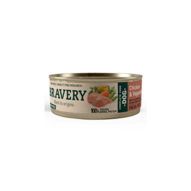 Ração Humida BRAVERY DOG - CHICKEN & VEGETABLES 80gr