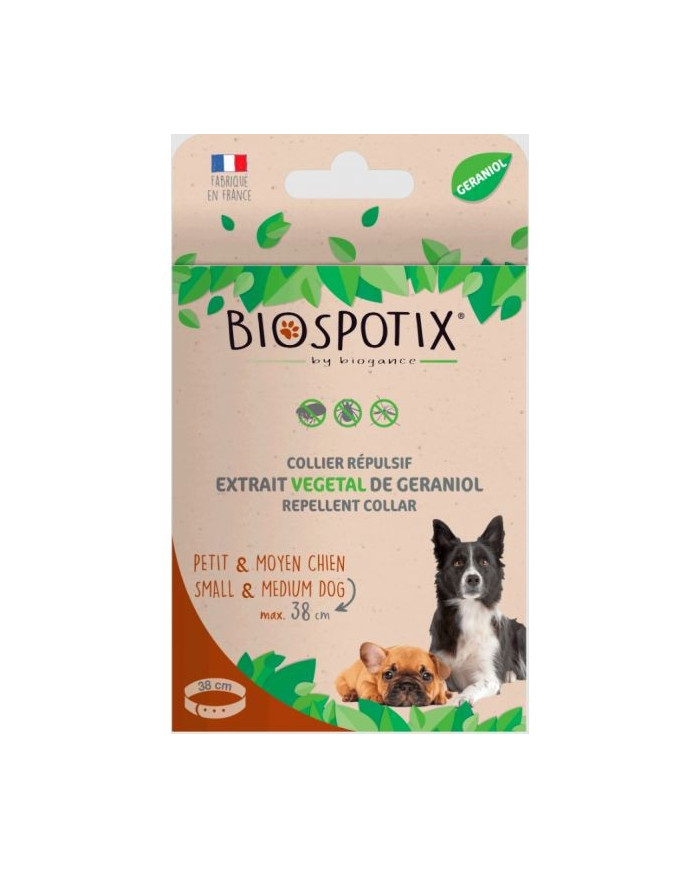 Biospotix Coleira repelente natural para Cão médio/peq 38cm