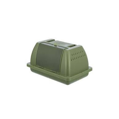 Transportadora Verde Com Poleiro Para Pequenos Animais 24X13X16Cm