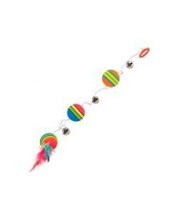 Trixie Brinquedo Gato Rainbow Balls on an Elastic Band 3 Unidades