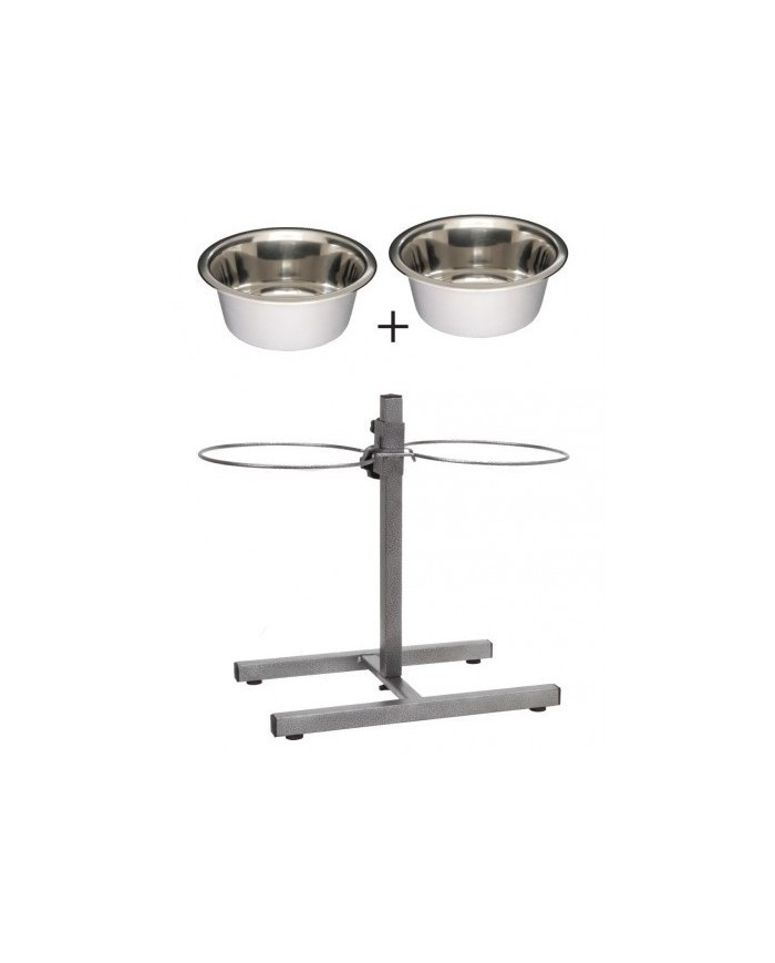 Comedouro duplo com suporte regulável 2x1.5L