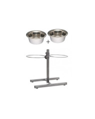 Comedouro duplo com suporte regulável 2x1.5L