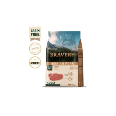 Bravery Adult Grain Free Medium-Large Iberian Pork 12Kg