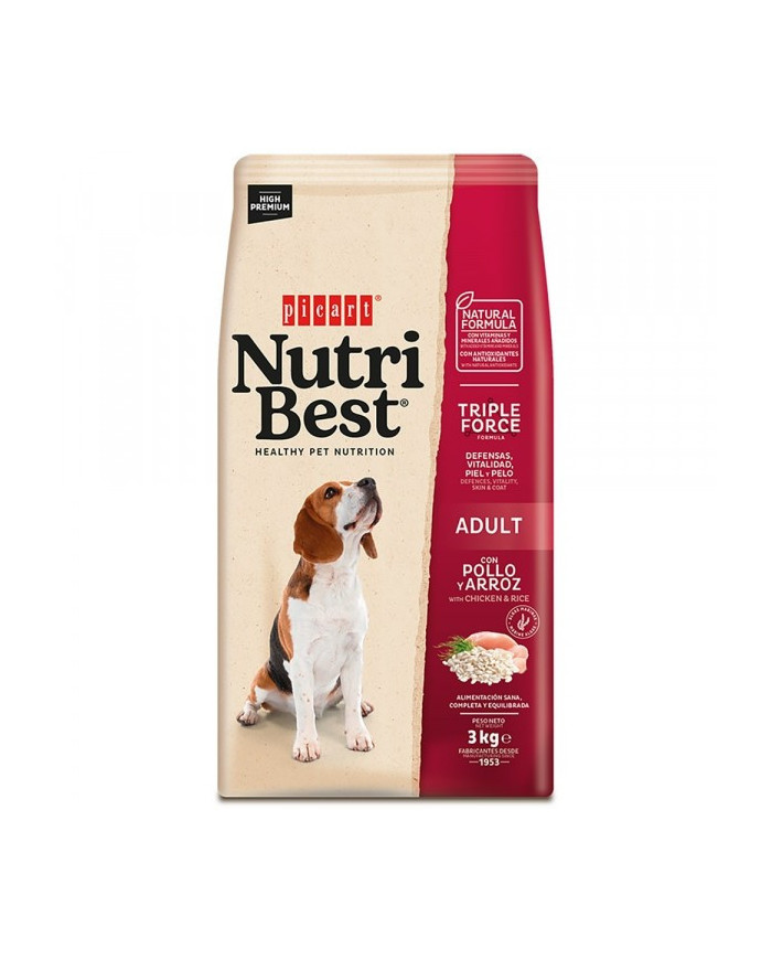 Picart Nutribest High Premium Cão Adulto - Frango e Arroz 3kgs