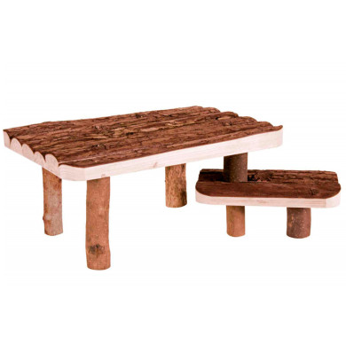 Trixie Plataforma com Degrau em Madeira Natural