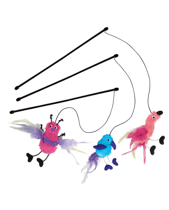 KONG Cat Teaser Feather - Pássaro/Flamingo/Borboleta