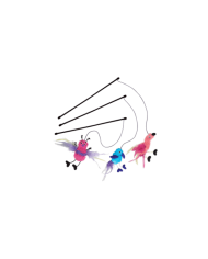 KONG Cat Teaser Feather - Pássaro/Flamingo/Borboleta