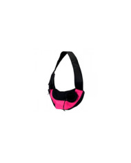 MOCHILA TRANSPORTADORA "SLING" 50x25x18 CM (ROSA/PRETO)