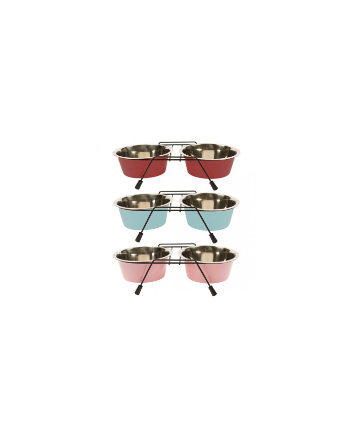 DUVO+ COMEDOURO E BEBEDOURO EM AÇO COM SUPORTE 11cm